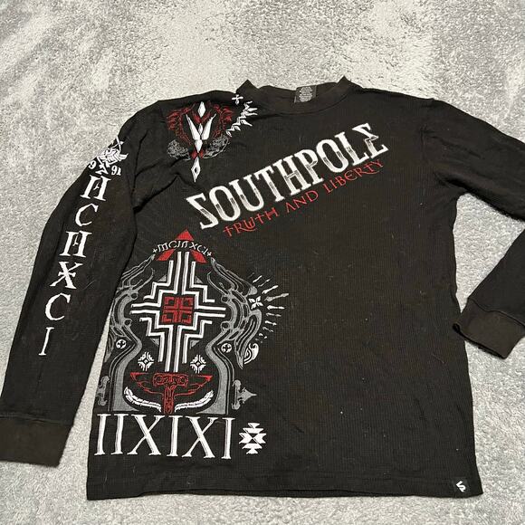 Southpole Other - Vintage Y2K Southpole Waffle-knit Thermal Long-sleeve Graphic Shirt Mens Large